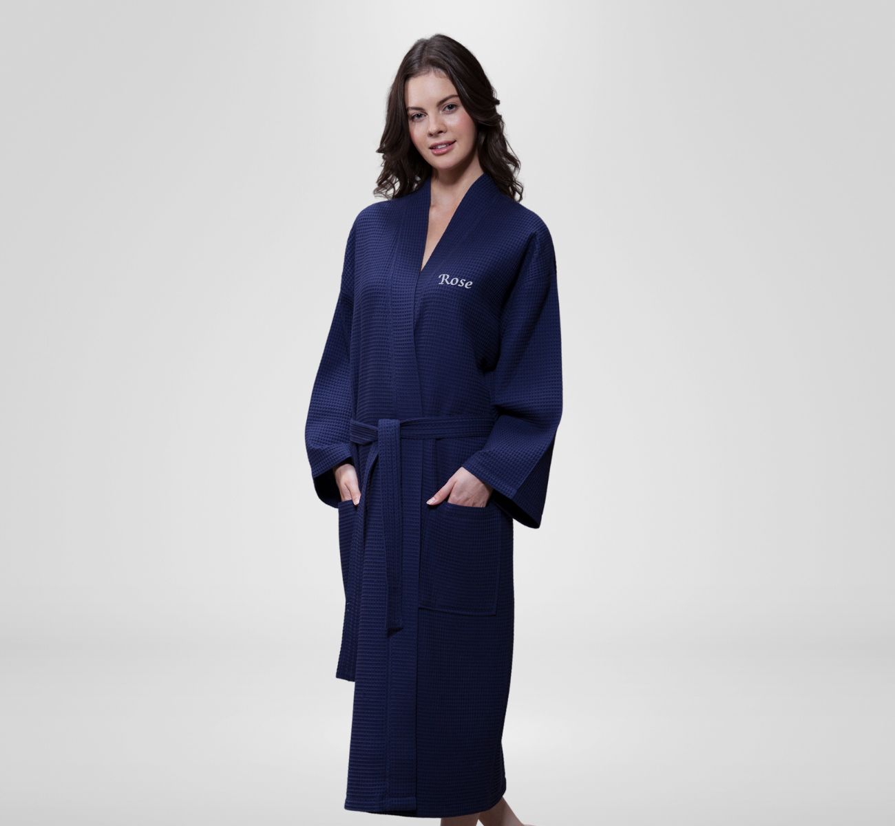 Coloured Waffle Weave Kimono Bathrobes